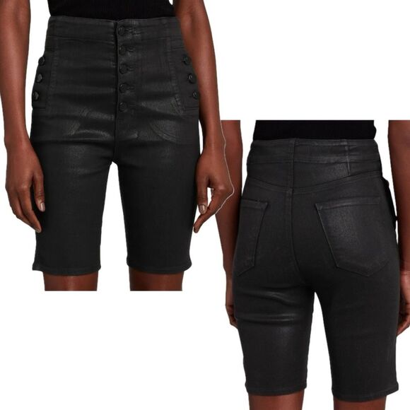 J Brand Natasha Short Fearful Wash Sky High Waist Black Stocking Women’s Size 25 - Picture 1 of 10